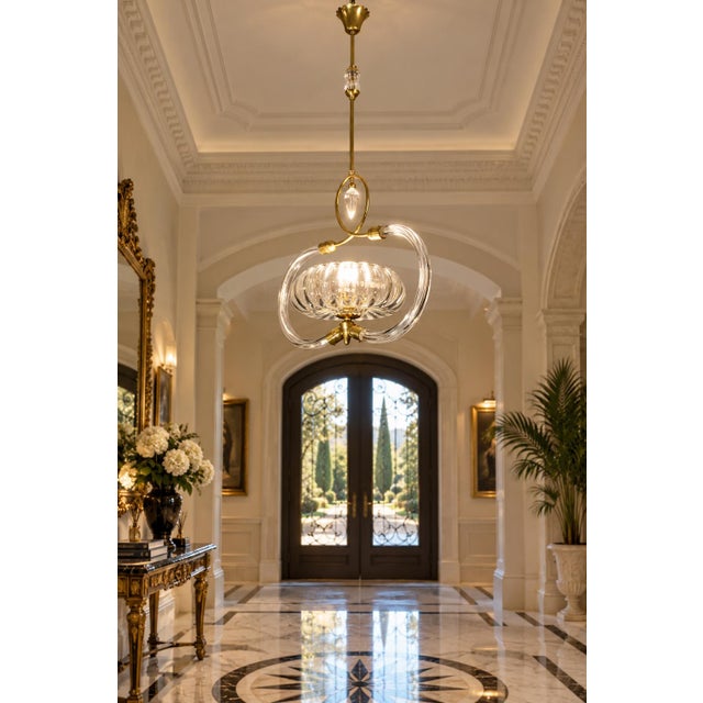 1940s Amazing Art Decò Clear Murano Glass Chandelier by Seguso For Sale - Image 11 of 13