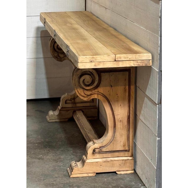 Brown French Console Table in Walnut, 1925 For Sale - Image 8 of 18