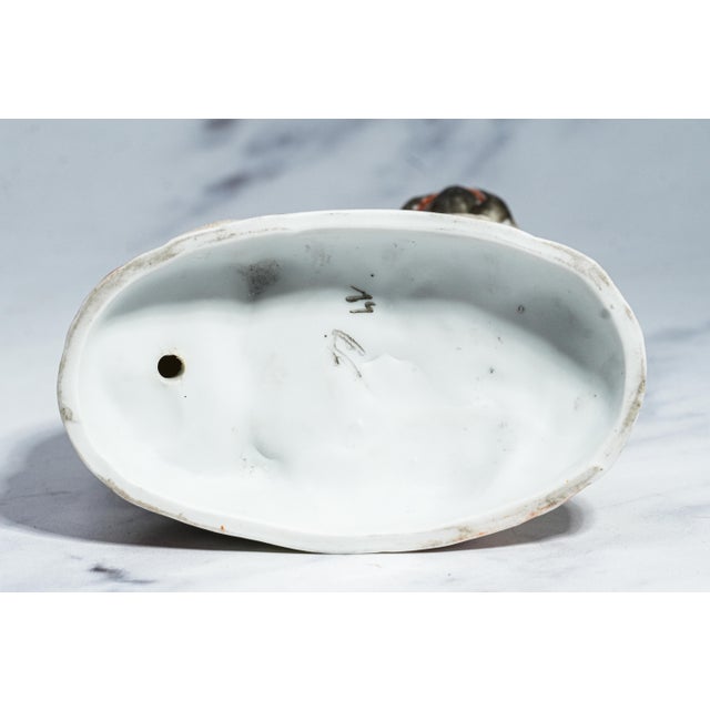 Amazing Antique Hand Painted English Pug Dog Porcelain Figurine Statue For Sale - Image 13 of 13