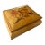 Midcentury Italian Burl Wood & Brass Music Box With Floral Design For Sale