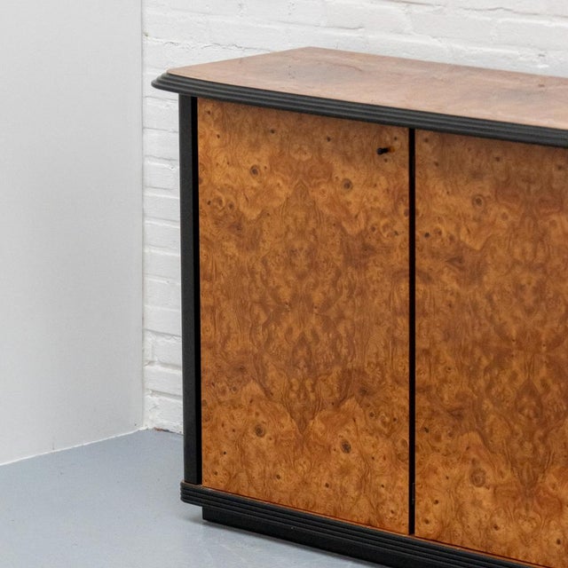 Vintage Italian Sideboard in Burl Wood, 1980s For Sale - Image 11 of 15