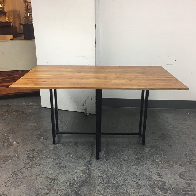 Crate & Barrel Origami Drop Leaf Dining Table | Chairish