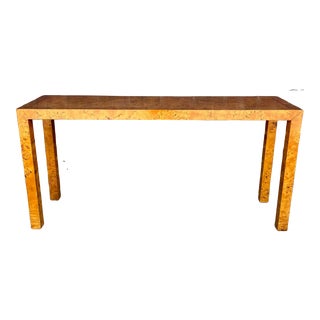 Mid 20th Century Burlwood Console Table For Sale