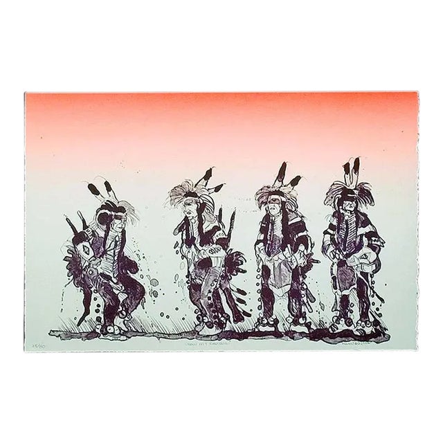 Kevin Red Star "Crow Hot Dancers" Signed & Numbered Lithograph Art For Sale