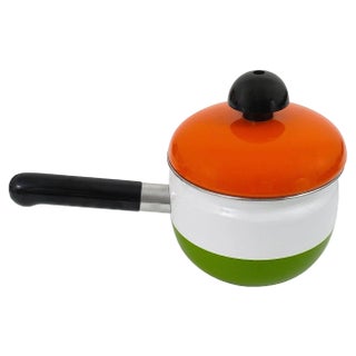 Enameled Pot with Lid by Carl Aubock attributed to Riess, Austria, 1970s For Sale