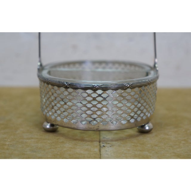 Antique Victorian Meriden Britannia Sterling Silver Divided Basket Dish Compote For Sale - Image 10 of 17