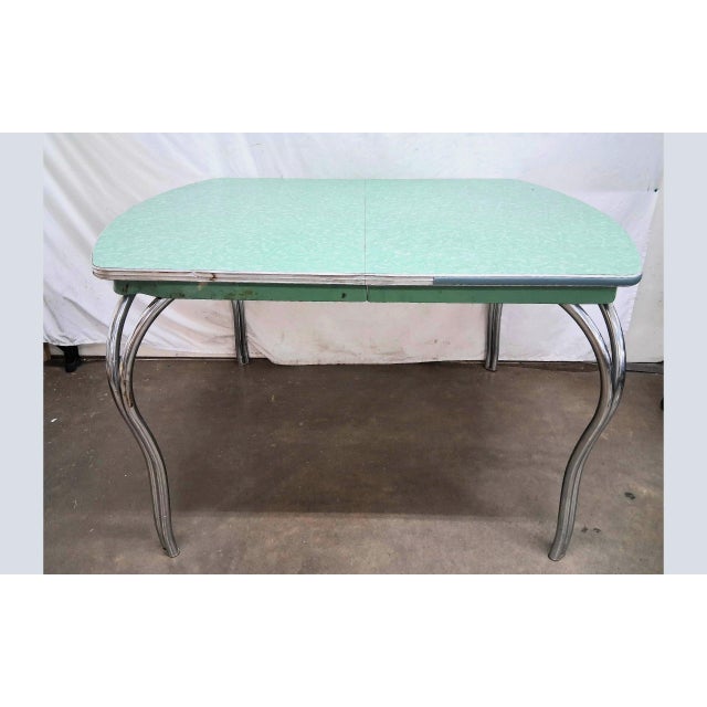 1950s Mid-Century Modern Virtue Brothers Green Formica & Tubular Chrome ...