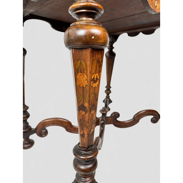 19th C Victorian Dutch Marquetry Occasional Table For Sale - Image 12 of 12