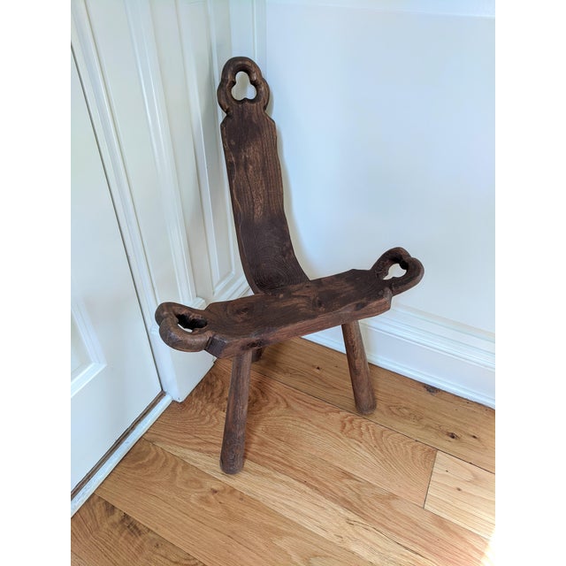 Vintage Solid Wood Primitive Birthing Chair Chairish