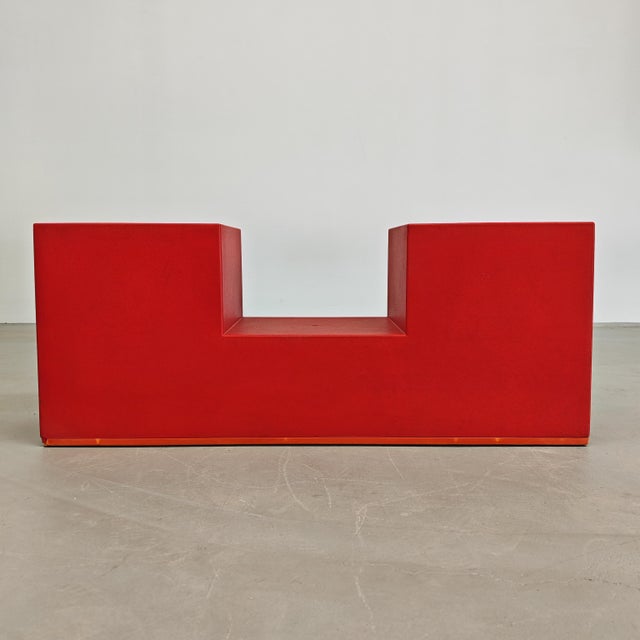 Red Pouf Coffee Table Module Mod. Chess by Mario Bellini for Cassina, 1970s For Sale - Image 13 of 13