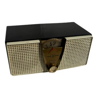 1950s Philco Twin Speaker Am Radio With Faux Mahogany Finish For Sale