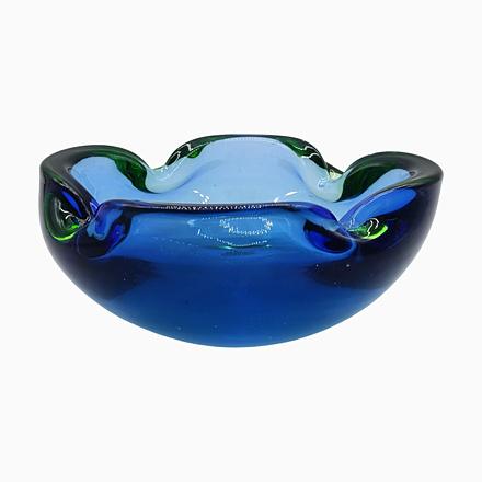 Blue Submerged Murano Glass Centerpiece by Flavio Poli, Italy, 1960s For Sale - Image 8 of 8
