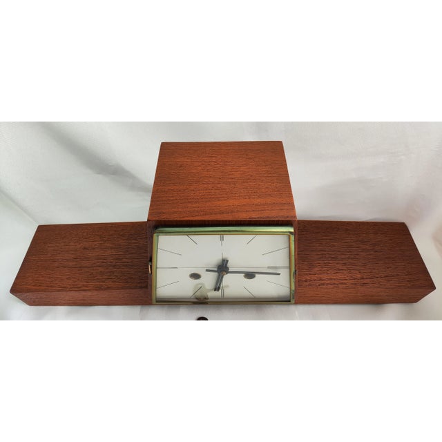 1965 Chime Windup Mantle Table Clock by Franz Hermle & Sons For Sale - Image 6 of 6