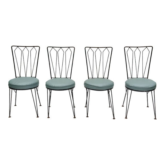 Iron Mid-Century Dining Chairs by Woodard - Set of 4 For Sale