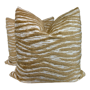 Kravet "Tuscan Ripples" in Wheat 22" Pillows-a Pair