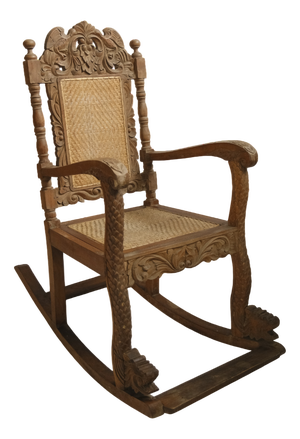 Antique Carved Rocking Chair, 1890s