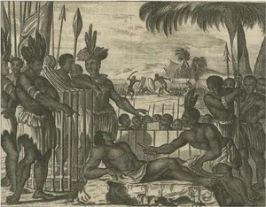 Montanus, Ceremonial Life in New Spain, 1673, Copper Engraving