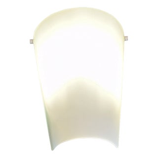 Vintage Wall Lamp with Flat White Glass Shade on Metal Mount, 2000s For Sale