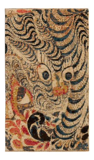 Handknotted Multi Mosaic Tiger Rug - 3'x5'6"