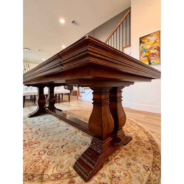 Attributed to Jonathan Charles “Huntingdon” Extending Dining Table | Solid Wood | Seats 12 For Sale In Dallas - Image 6 of 12