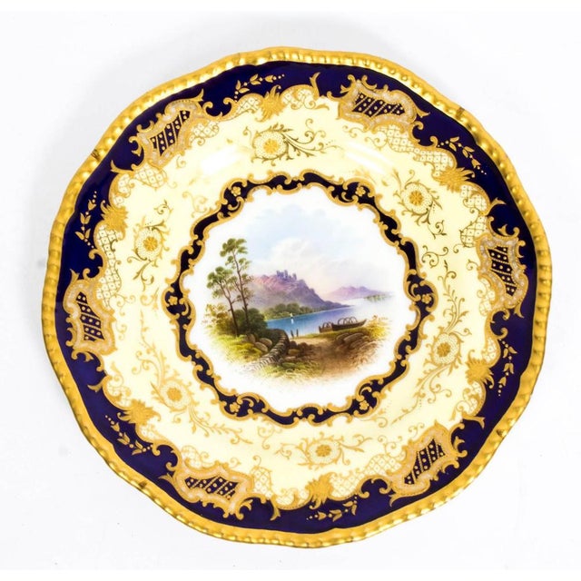 Gold Antique Coalport Porcelain Plate, 1891 For Sale - Image 8 of 9