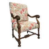 Large Antique Carved Italian Walnut Throne Chair - 1 of 2 For Sale