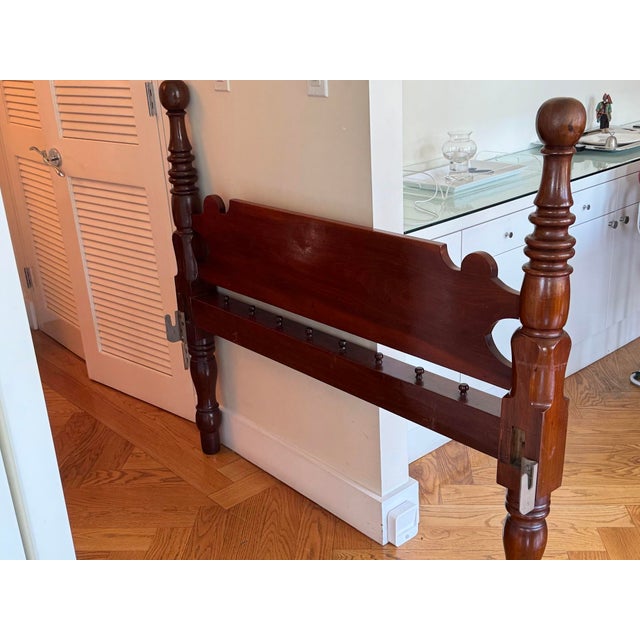 Mid 19th Century Antique 1860 Handcrafted Mahogany Rope Bed For Sale - Image 5 of 6