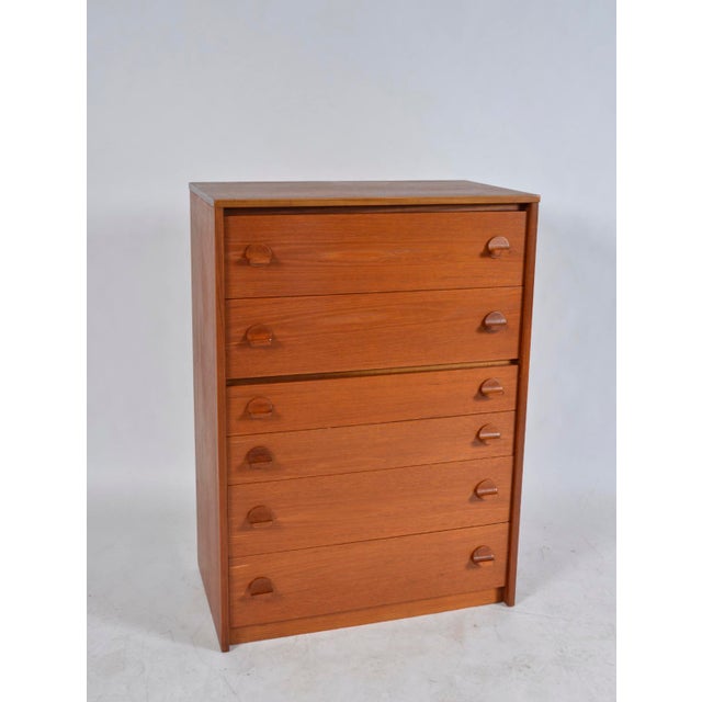 Wood Mid-Century Teak Tallboy Chest of Drawers by Stag in the style of Cantata Range by Ron Carter, 1960s For Sale - Image 7 of 18