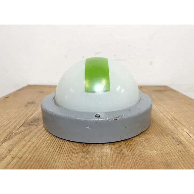 Gray Vintage Emergency Wall or Ceiling Light from Elektrosvit, 1970s For Sale - Image 8 of 13