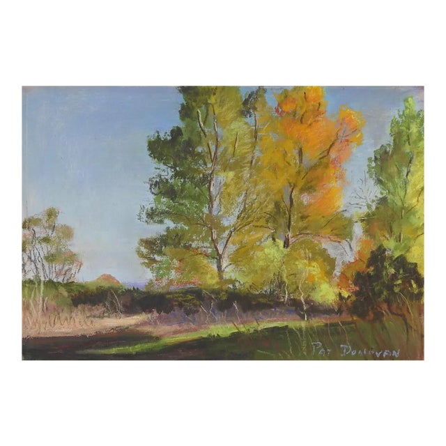 Mid 20th Century Fall Colors Pastel Painting For Sale