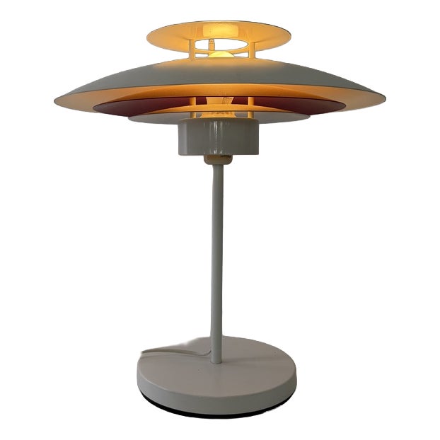Danish Metal Table Lamp in style of Poul Henningsen, 1980s For Sale