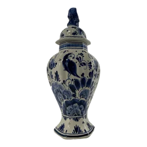 Blue and White Delft Covered Vase