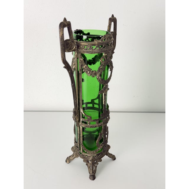 Art Deco Vase in Bronze and Murano Glass, 1940s For Sale - Image 9 of 13