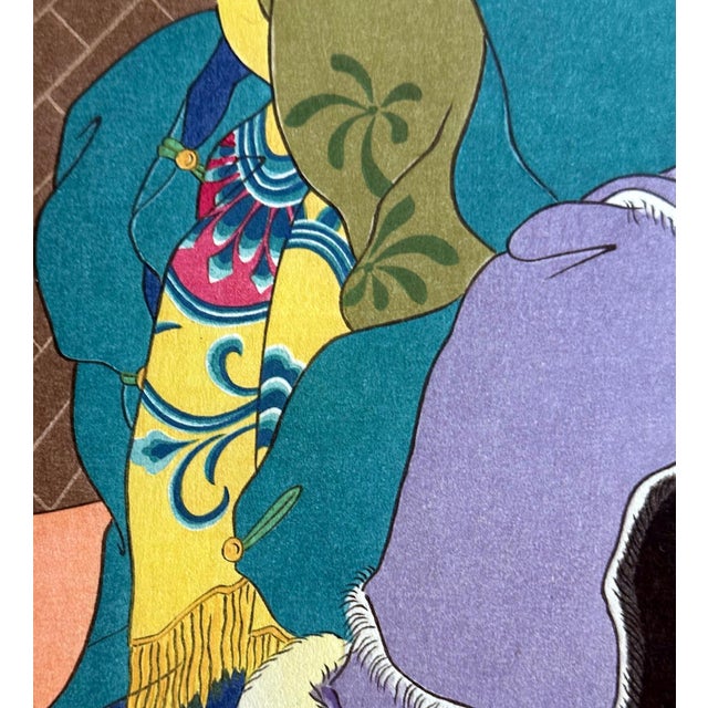 Japanese Woodblock Print Une Histoire Tres Drole by Paul Jacoulet For Sale - Image 4 of 15