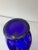 Antique Cobalt Blue Glass and Painted Silver Urn Vase For Sale - Image 4 of 6