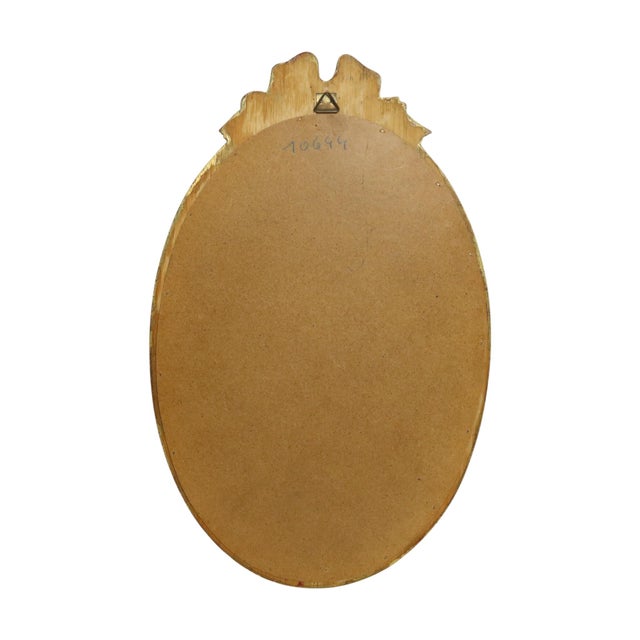 Italian Crested Mirror in Gold-Colored Resin, 1960s For Sale - Image 16 of 18