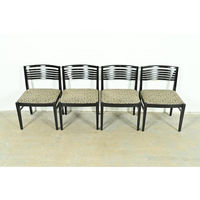 An exceptional set of four iconic Postmodern dining chairs By Joseph and Linda Ricchio for Knoll USA, Circa Early 21st...