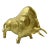 Late 20th Century Golden Cast Metal Bull Figurine For Sale