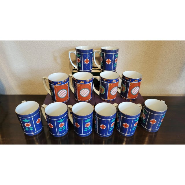 Ceramic Vintage Neiman Marcus Imari Style Coffee or Tea Mug Set- 12 Pieces For Sale - Image 7 of 12
