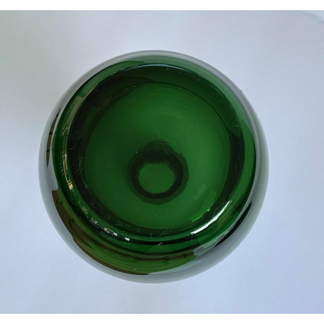 Deep Green Art Glass Vase For Sale - Image 9 of 9