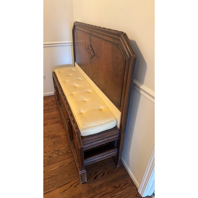 A striking vintage bench by Berkey & Gay Furniture Co. of Grand Rapids, Michigan, one of America's most respected...