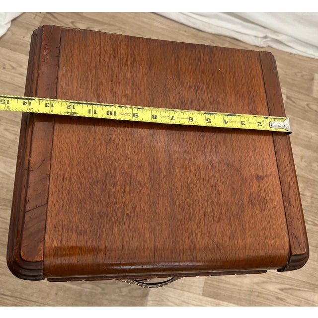 1920s Art Deco Nightstand Bed Side Table Three Drawers Bakelite Handles Waterfall Top For Sale - Image 11 of 12