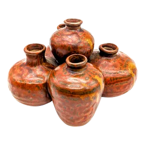 1970s Ikebana Glazed Stoneware Cluster Vase