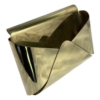 1960s Mid Century Pop Art Vintage Italian Style Brass Letter Envelope Box For Sale