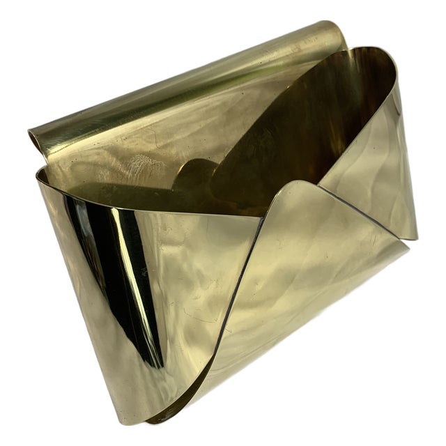 1960s Mid Century Pop Art Vintage Italian Style Brass Letter Envelope Box For Sale