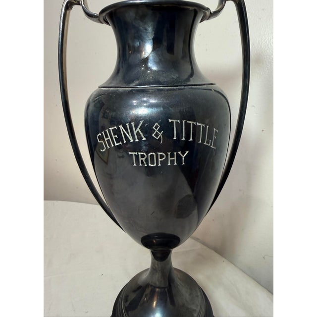 Large Antique 1926 Silverplate Oberlin High School Baseball Reach Trophy Award For Sale - Image 11 of 14