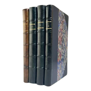 Early 20th Century Leather Volumes - Ouvrages d'Edmond Rostand : Les Romanesques, L'Aiglon, Chantecler, La Samaritaine - 4 Books