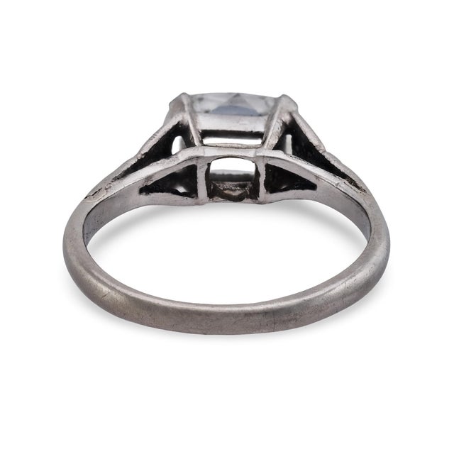 1930s Art Deco Gia 1.01 Carat Elongated Old Mine Cut Diamond Platinum Engagement Ring, Size 4.25 For Sale In Los Angeles - Image 6 of 7