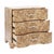 Worlds Away Matthew Izzo Home Calvin Light Burlwood Three Drawer Side Table With Acrylic and Brass Drawer Pulls For Sale - Image 4 of 7