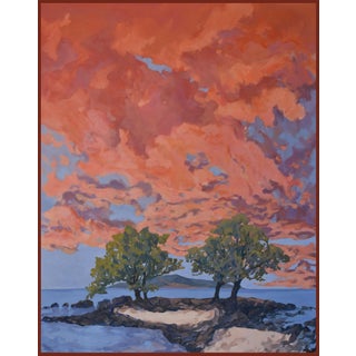 "Clouds Over Makena Landing" Oil Painting on Canvas by American Contemporary Expressionist Painter by George Brinner For Sale